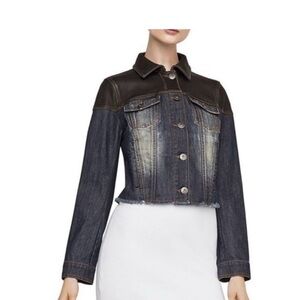 BCBGMaxAzria Black and Blue Jean Jacket